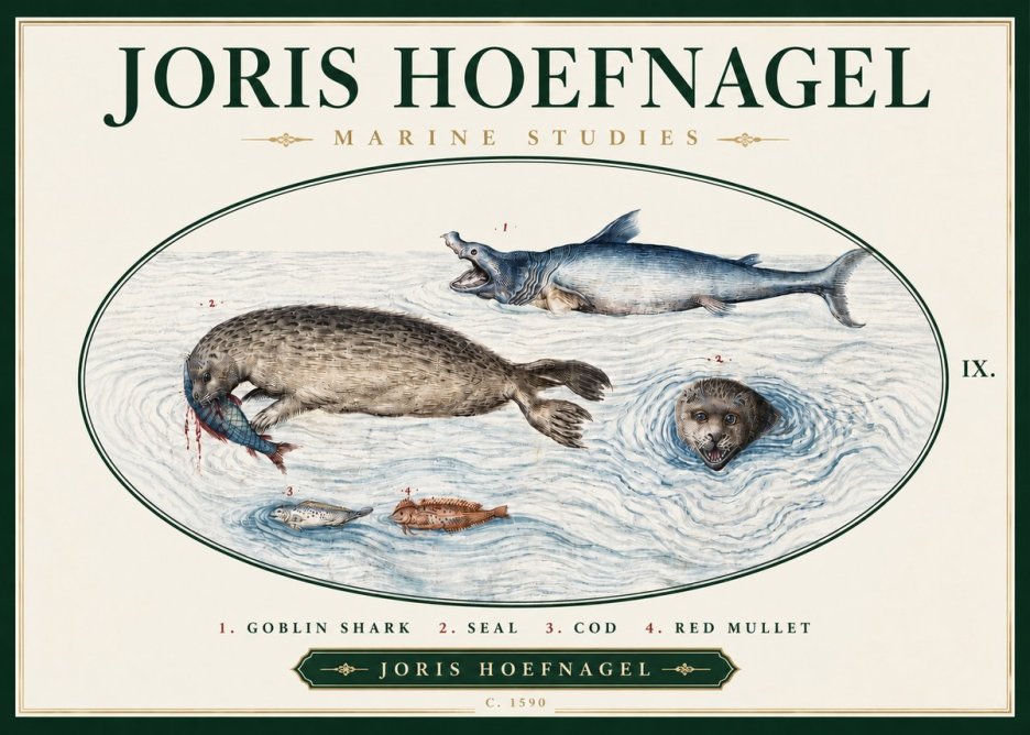 Joris Hoefnagel Marine Studies No3 - Plakát