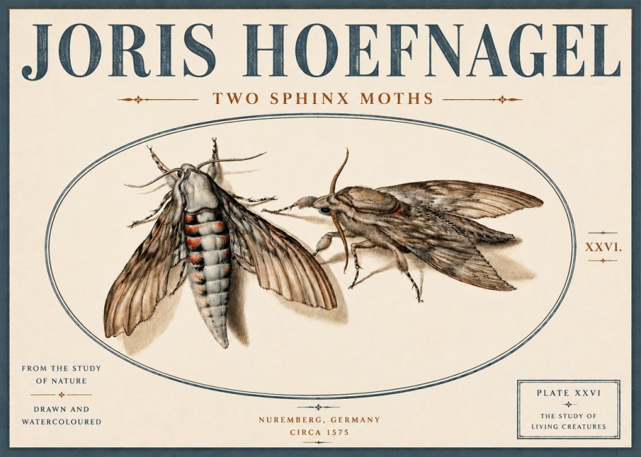 Joris Hoefnagel Two Sphinx Moths No4 - Plakát
