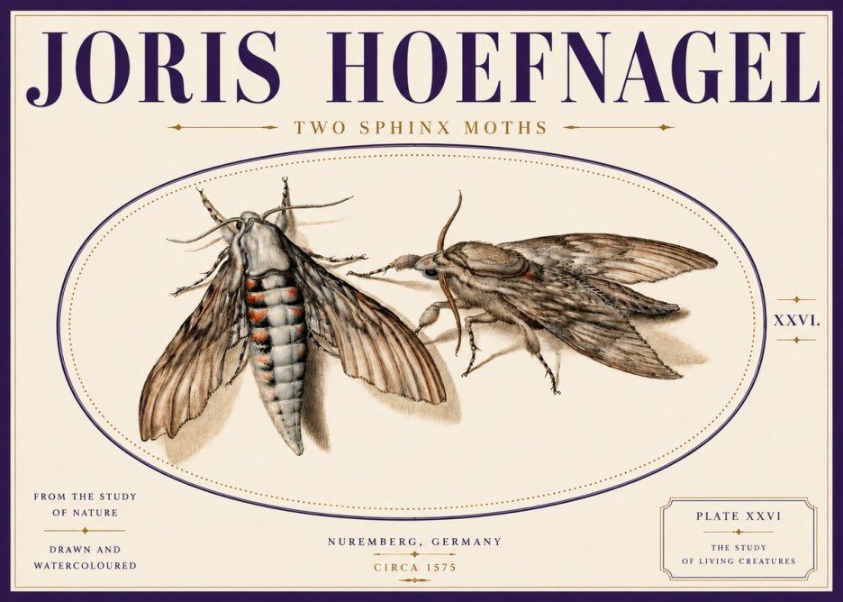 Joris Hoefnagel Two Sphinx Moths No5 - Plakát