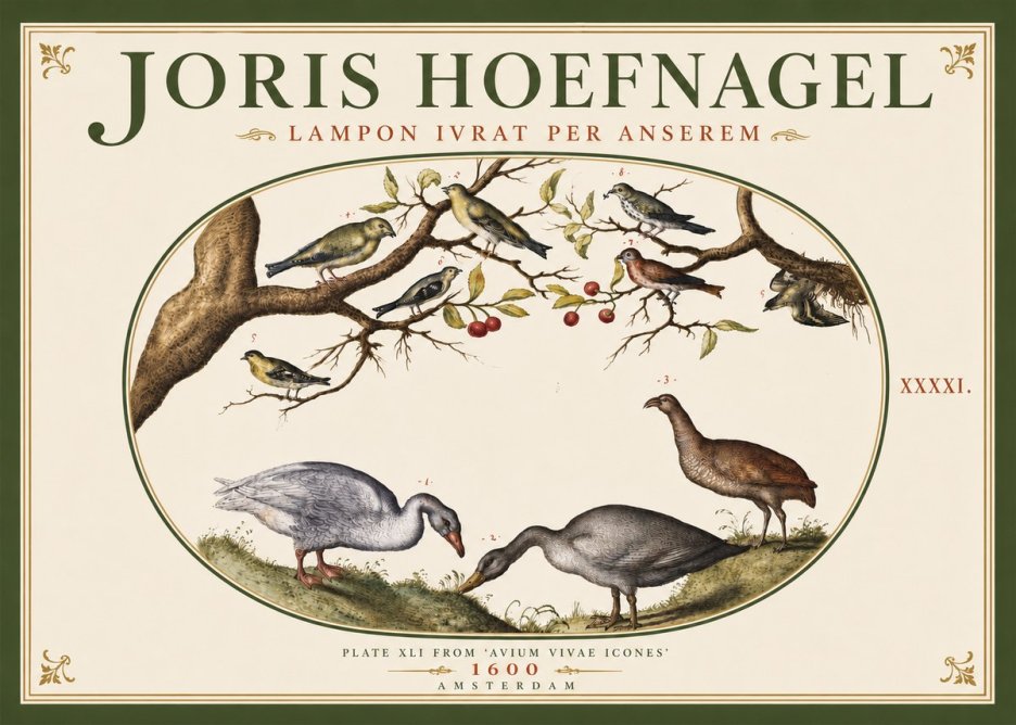 Joris Hoefnagel Lampon Ivrat per Anserem No6 - Plakát
