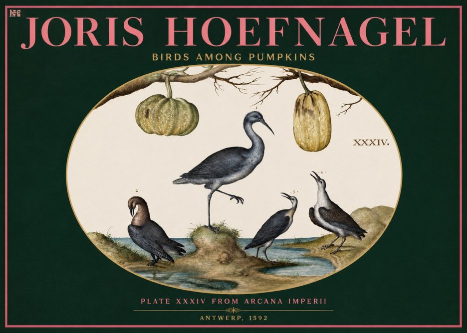 Joris Hoefnagel Birds and Fruits No3 - Plakát