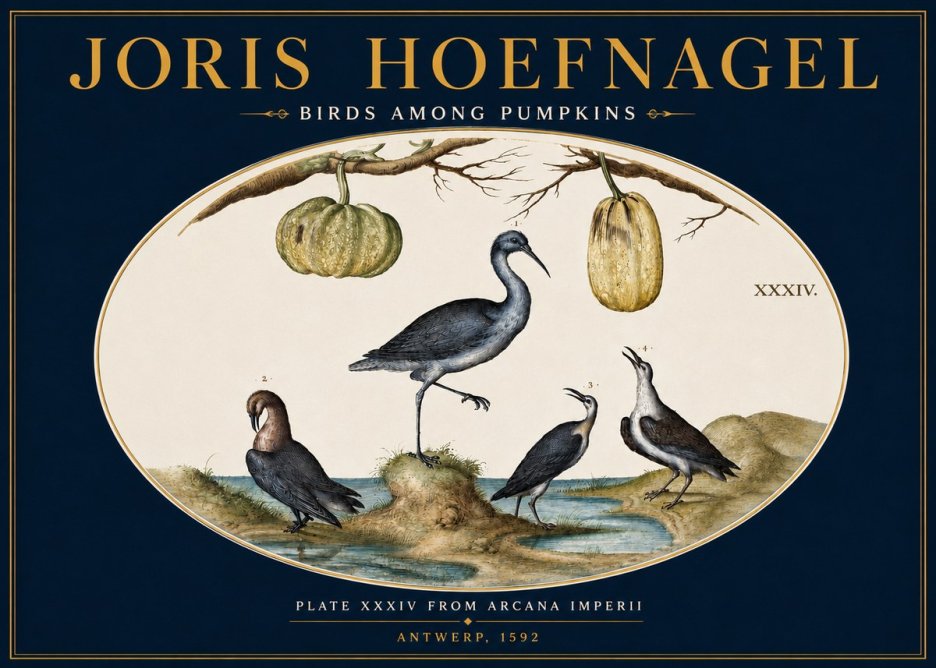 Joris Hoefnagel Birds and Fruits No5 - Plakát