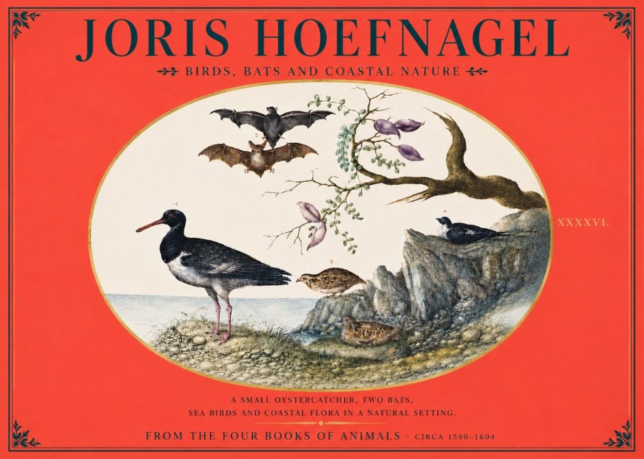 Joris Hoefnagel Birds, Bats and Coastal Nature No4 - Plakát
