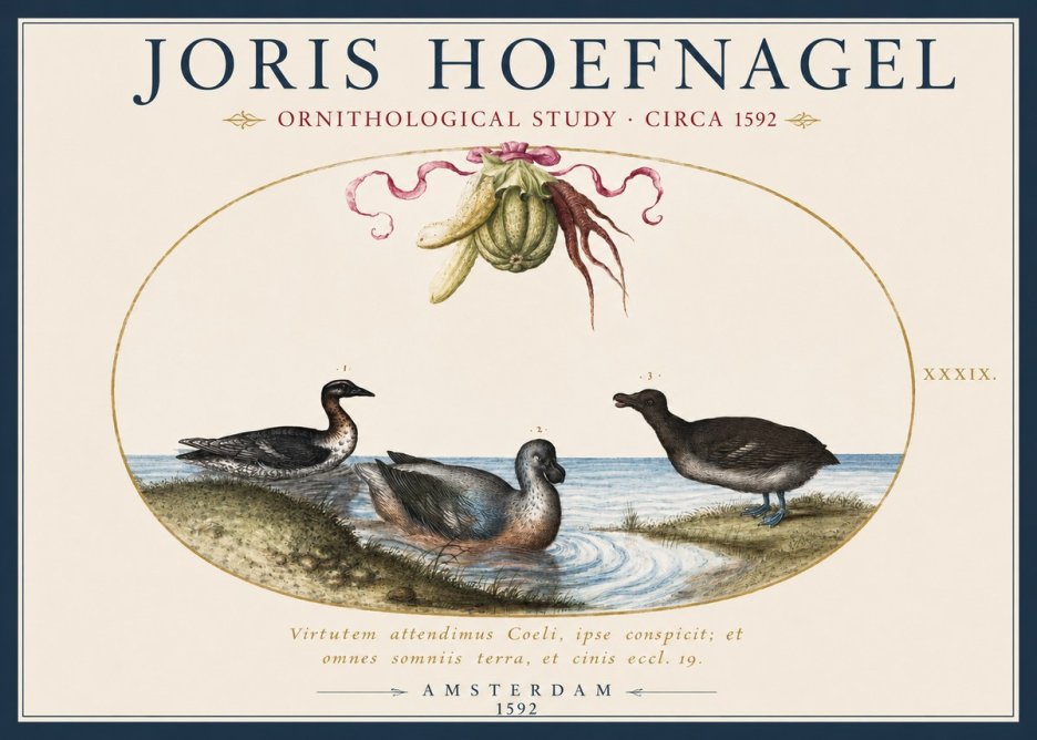 Joris Hoefnagel Ornithological Study No2 - Plakát