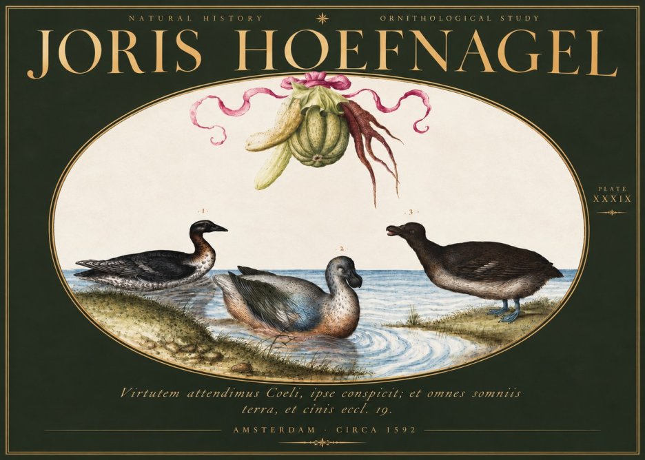 Joris Hoefnagel Ornithological Study No3 - Plakát