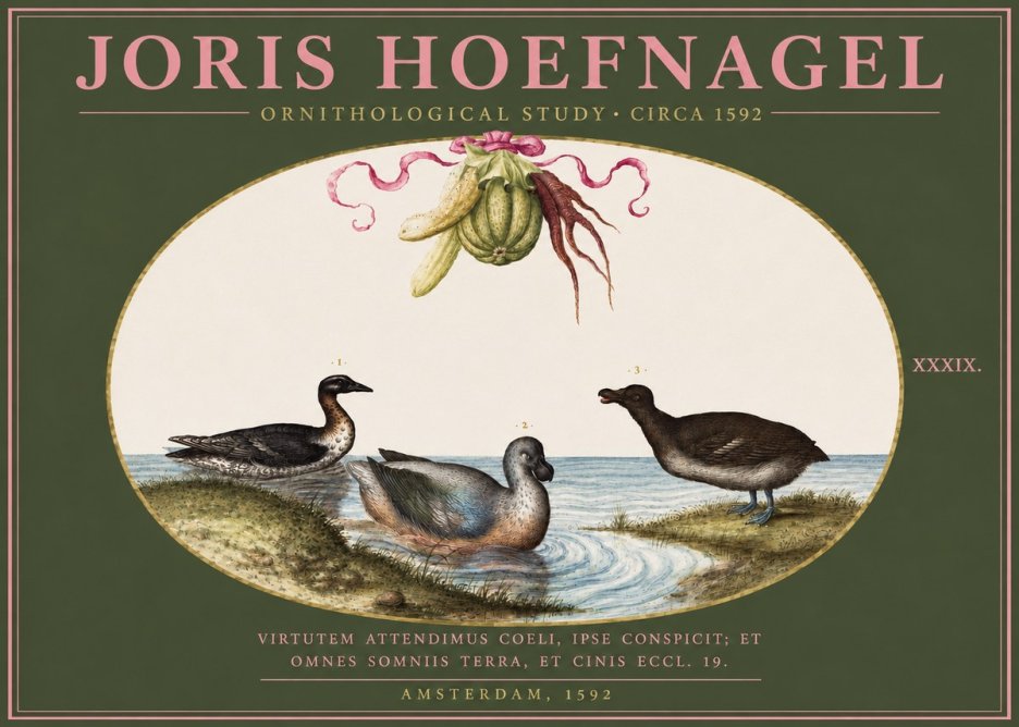Joris Hoefnagel Ornithological Study No4 - Plakát