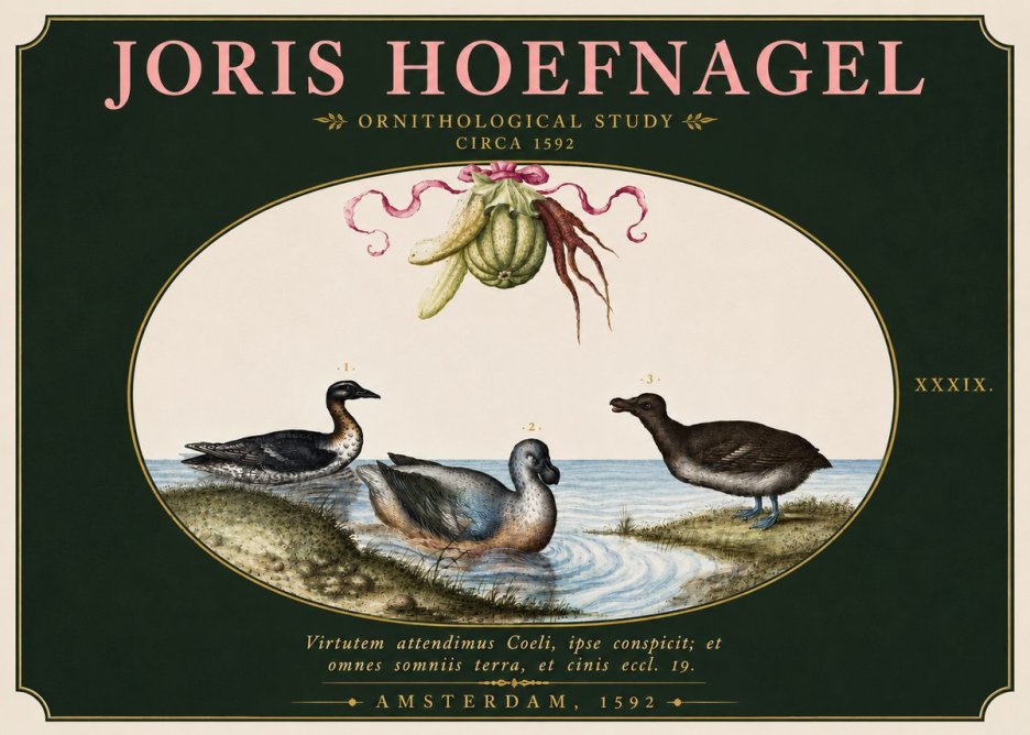 Joris Hoefnagel Ornithological Study No6 - Plakát