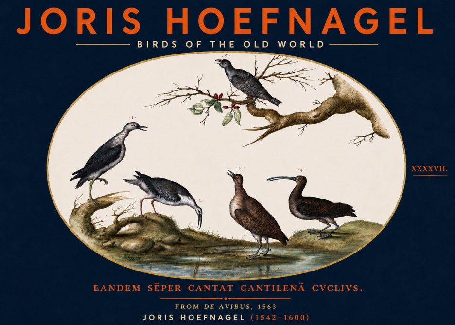 Joris Hoefnagel Birds of the Old World No5 - Plakát
