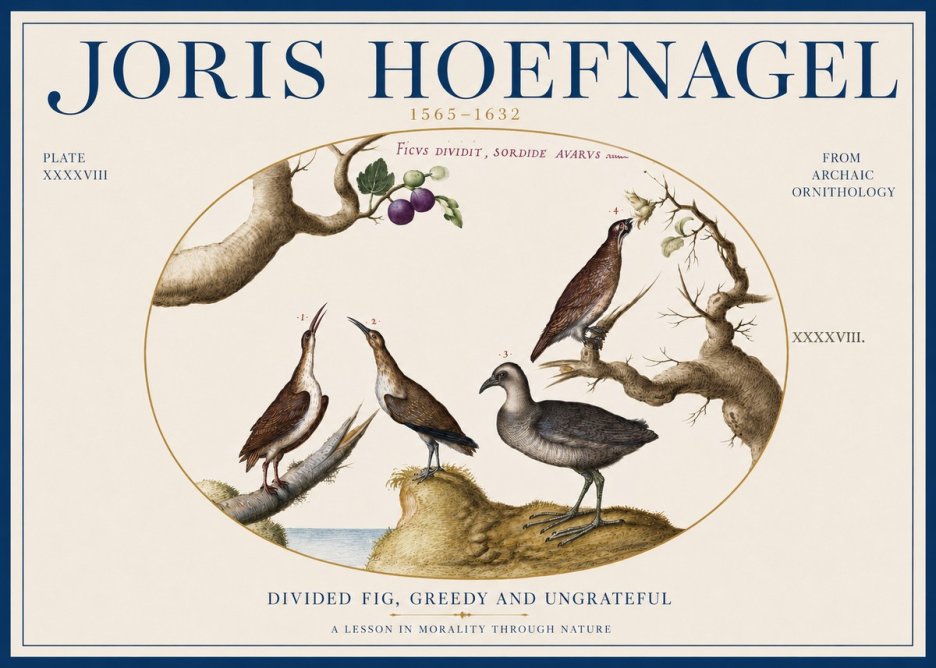 Joris Hoefnagel Birds from the Four Parts of the World No4 - Plakát
