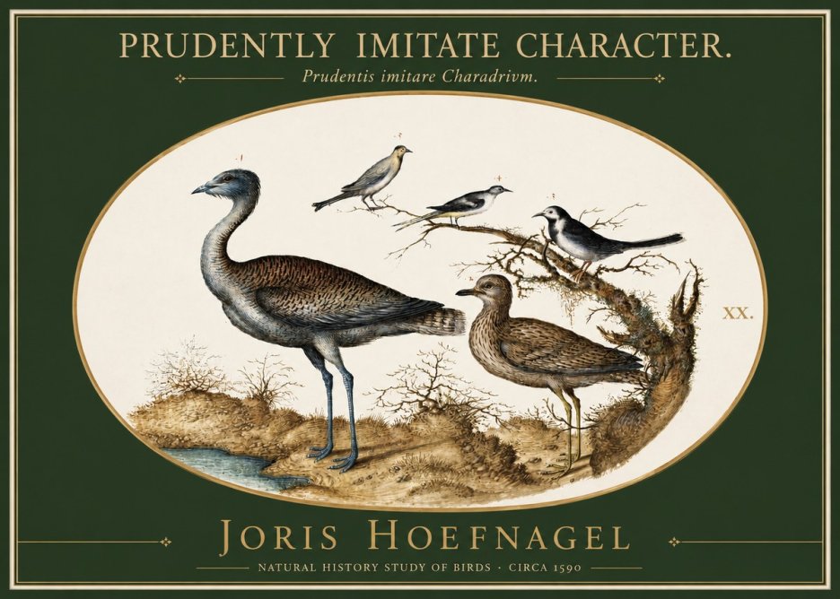 Joris Hoefnagel Prudently Imitate Character. No2 - Plakát