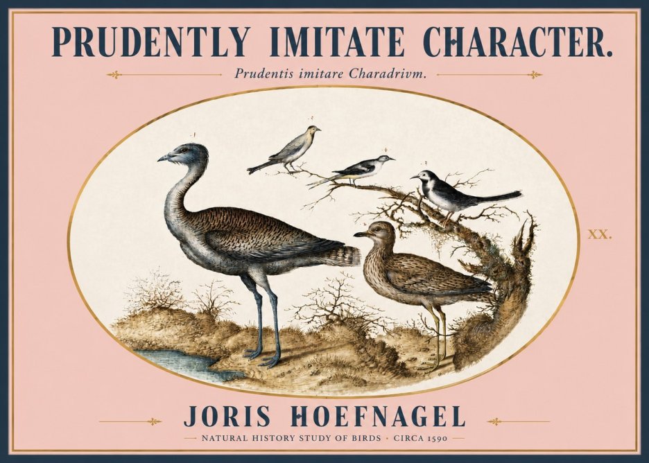 Joris Hoefnagel Prudently Imitate Character. No3 - Plakát