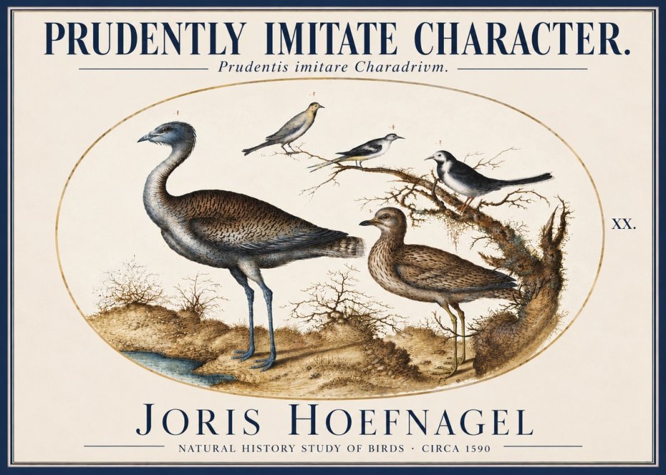 Joris Hoefnagel Prudently Imitate Character. No4 - Plakát