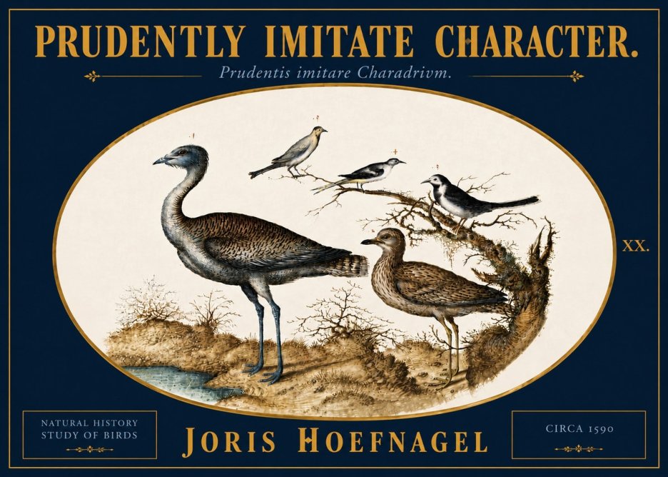 Joris Hoefnagel Prudently Imitate Character. No5 - Plakát
