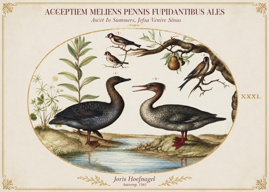 Joris Hoefnagel Acceptiem Meliens Pennis Fupidantibus Ales No1 - Plakát