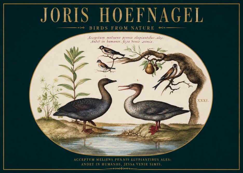 Joris Hoefnagel Acceptiem Meliens Pennis Fupidantibus Ales No3 - Plakát