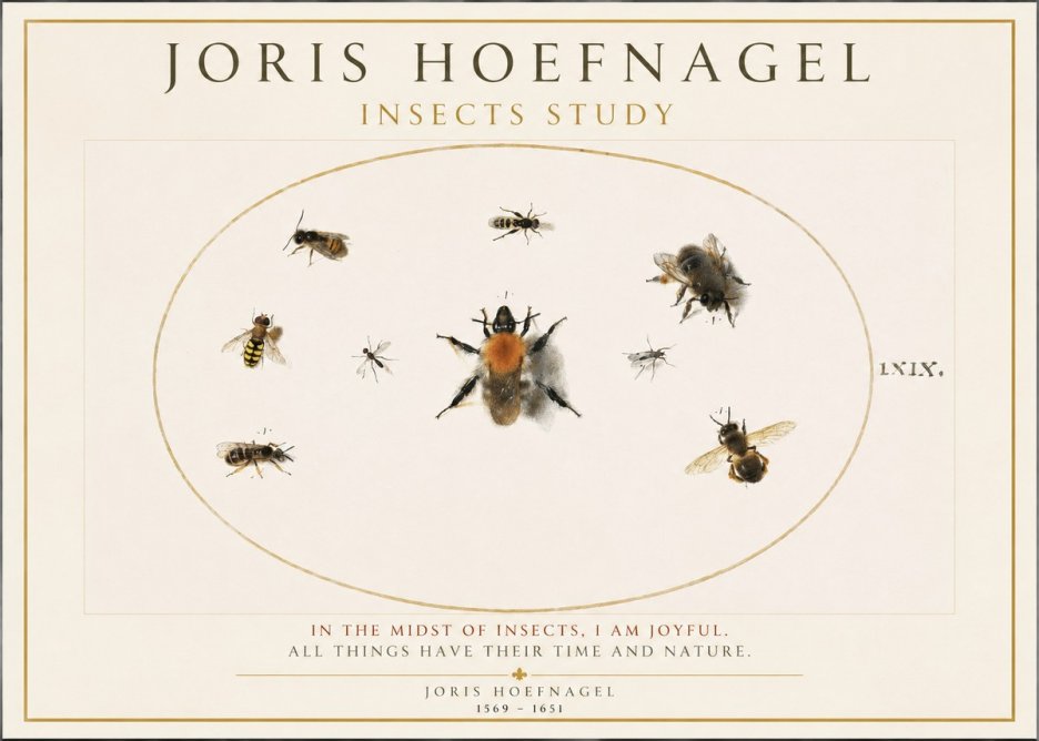 Joris Hoefnagel Insects Study II No1 - Plakát
