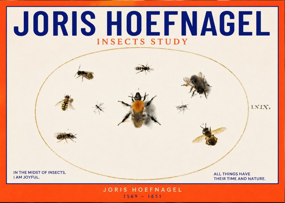 Joris Hoefnagel Insects Study II No2 - Plakát