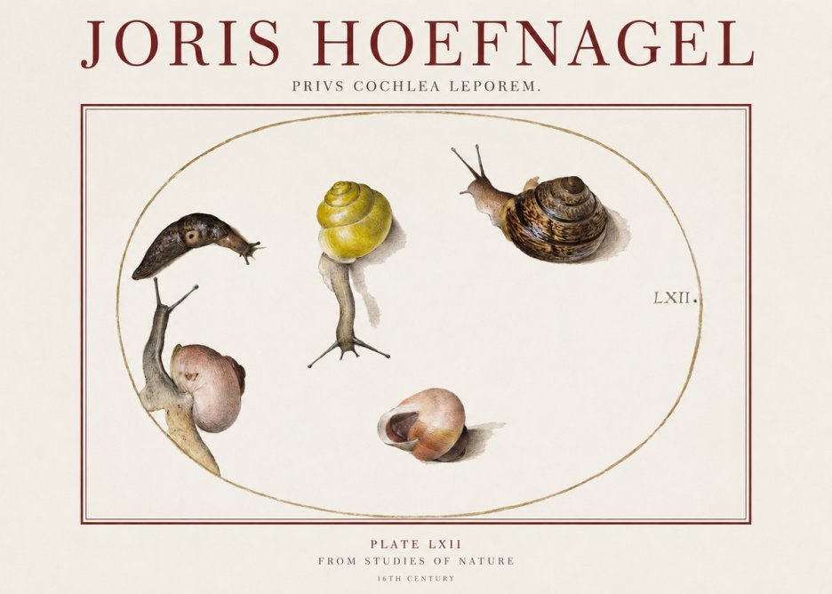 Joris Hoefnagel Privs Cochlea Leporem. No1 - Plakát