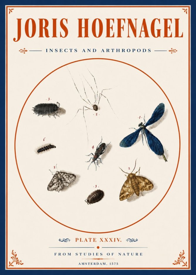 Joris Hoefnagel Insects and Arthropods No6 - Plakát