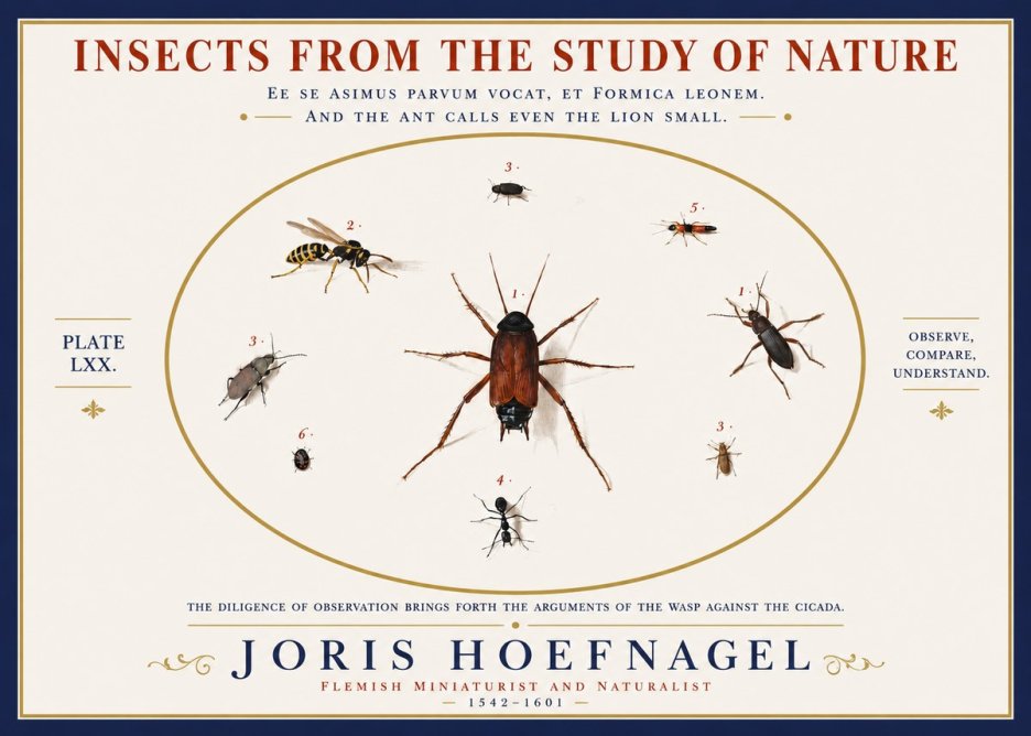 Joris Hoefnagel Insects from the Study of Nature No3 - Plakát