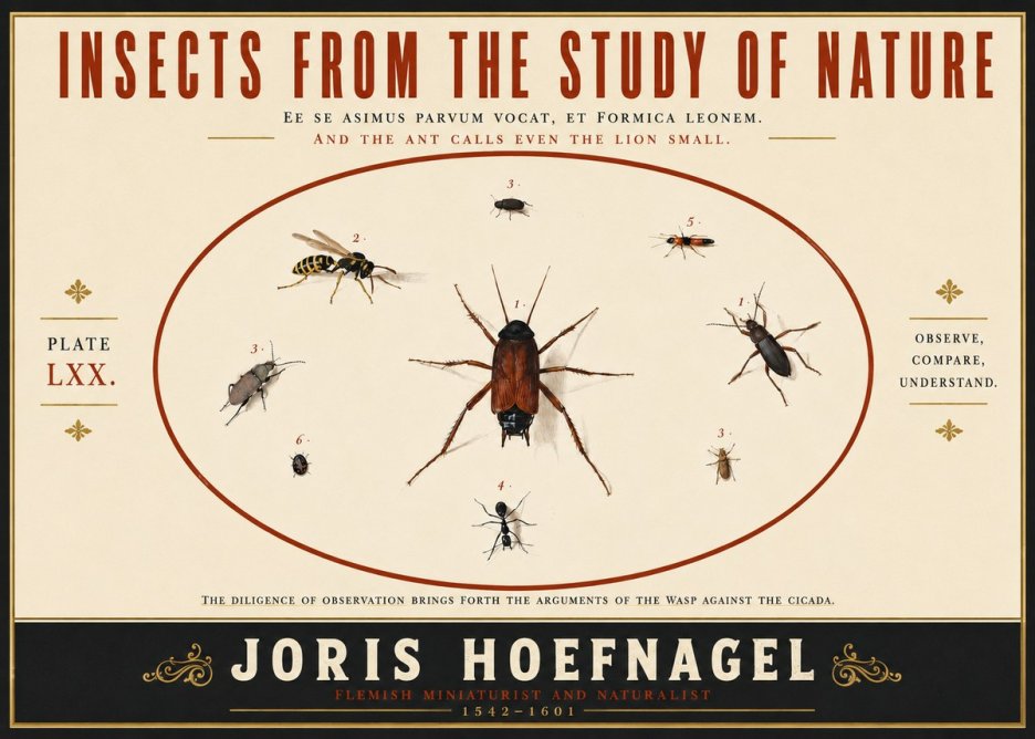 Joris Hoefnagel Insects from the Study of Nature No4 - Plakát