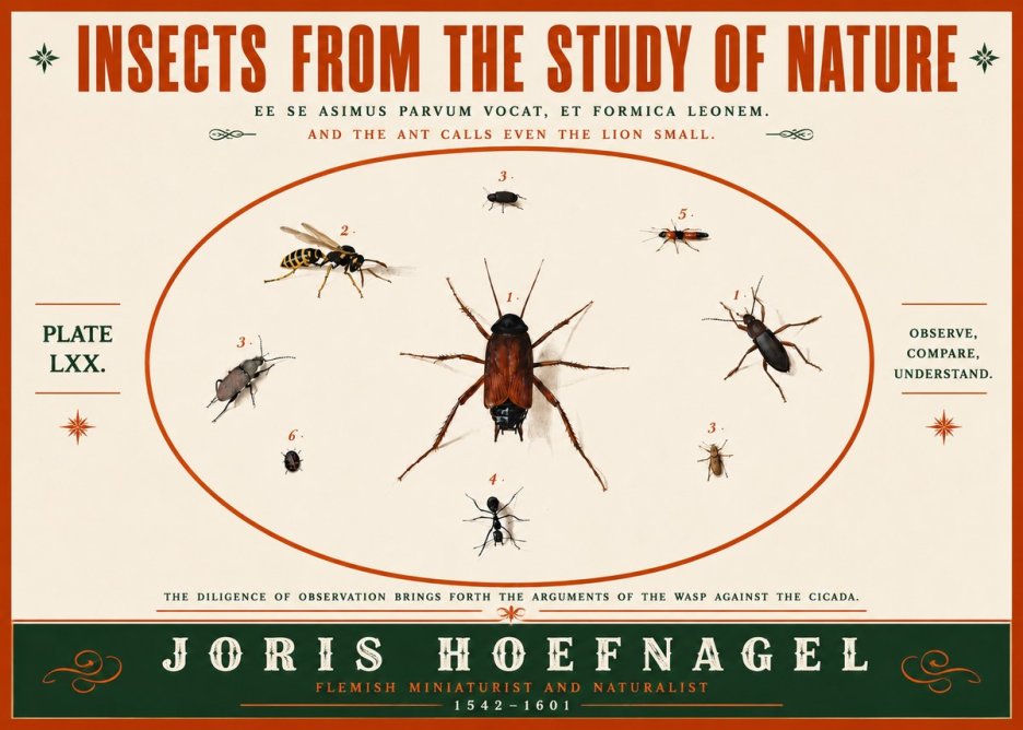 Joris Hoefnagel Insects from the Study of Nature No5 - Plakát