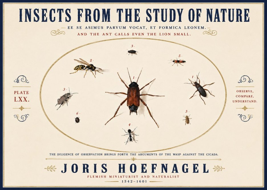 Joris Hoefnagel Insects from the Study of Nature No6 - Plakát