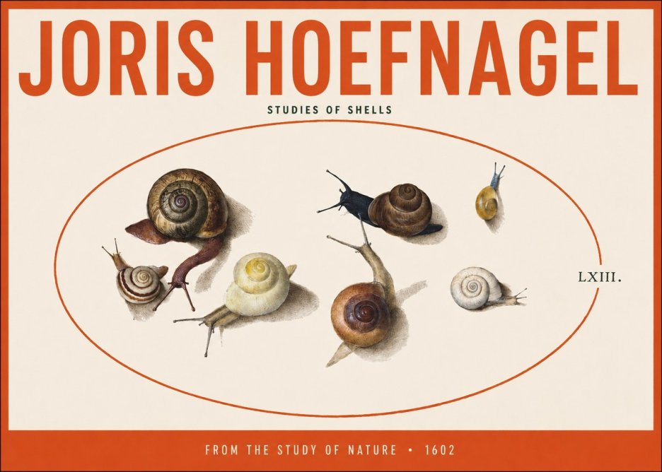 Joris Hoefnagel Six Snails No5 - Plakát