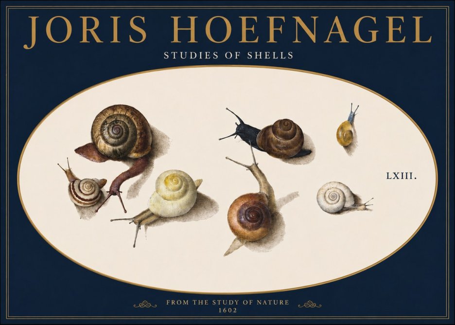 Joris Hoefnagel Six Snails No6 - Plakát