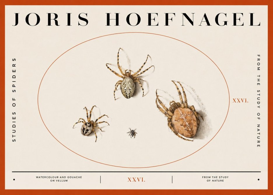 Joris Hoefnagel Studies of Spiders III No2 - Plakát