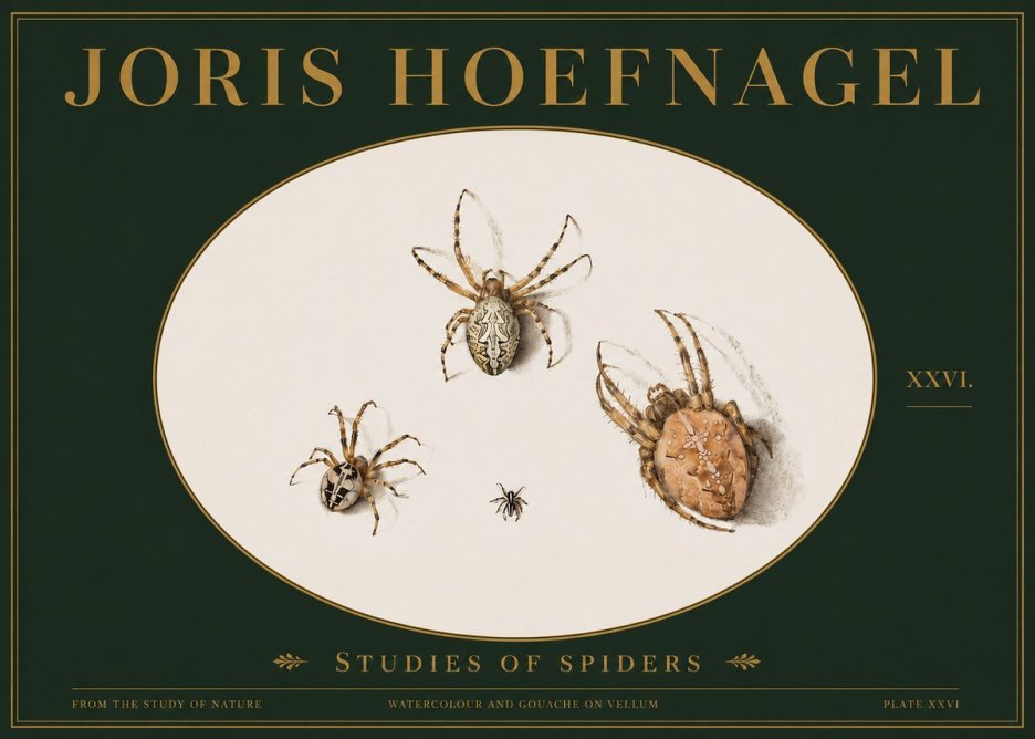 Joris Hoefnagel Studies of Spiders III No3 - Plakát