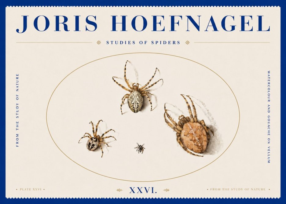Joris Hoefnagel Studies of Spiders III No4 - Plakát