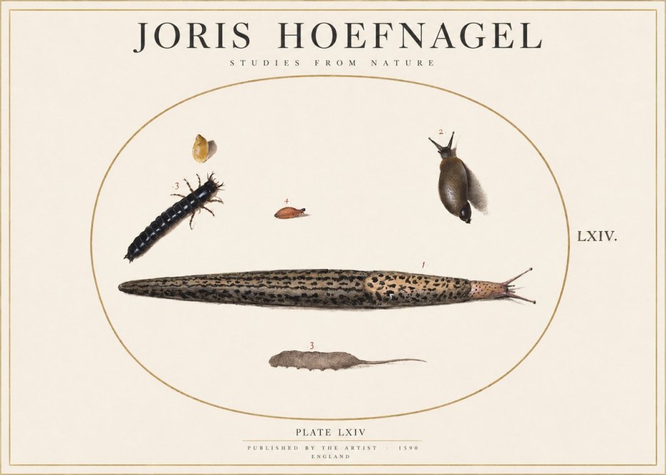 Joris Hoefnagel Plate Lxiv No1 - Plakát