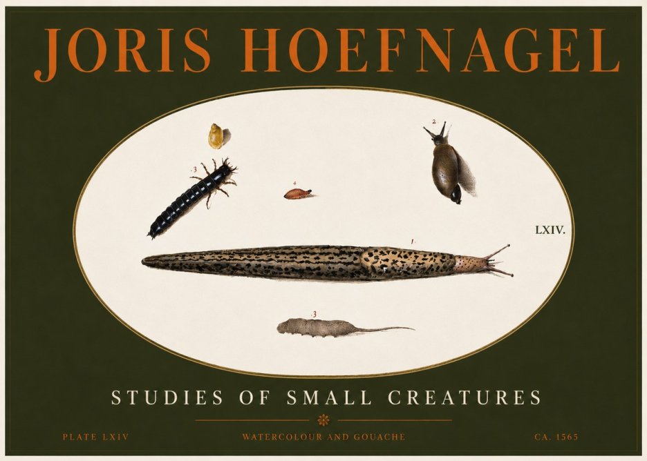 Joris Hoefnagel Plate Lxiv No4 - Plakát