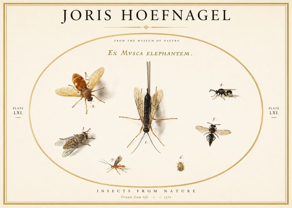 Joris Hoefnagel Ex Mvsca Elephantem. No1 - Plakát