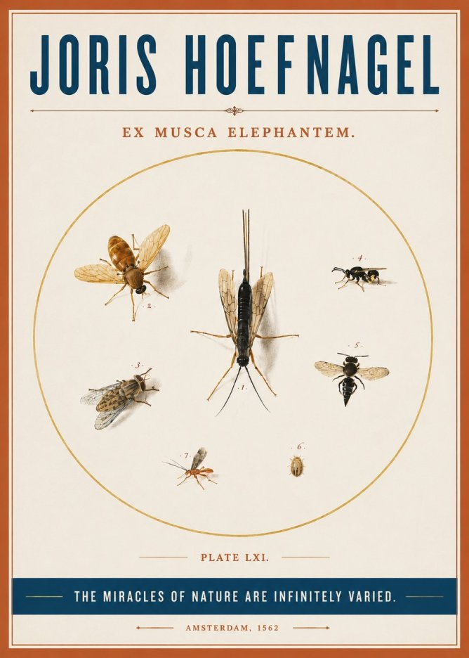Joris Hoefnagel Ex Mvsca Elephantem. No4 - Plakát