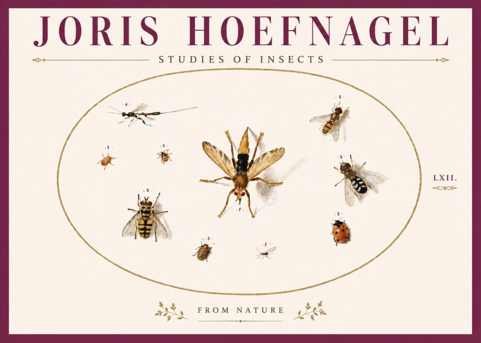 Joris Hoefnagel Studies of Insects IV No6 - Plakát