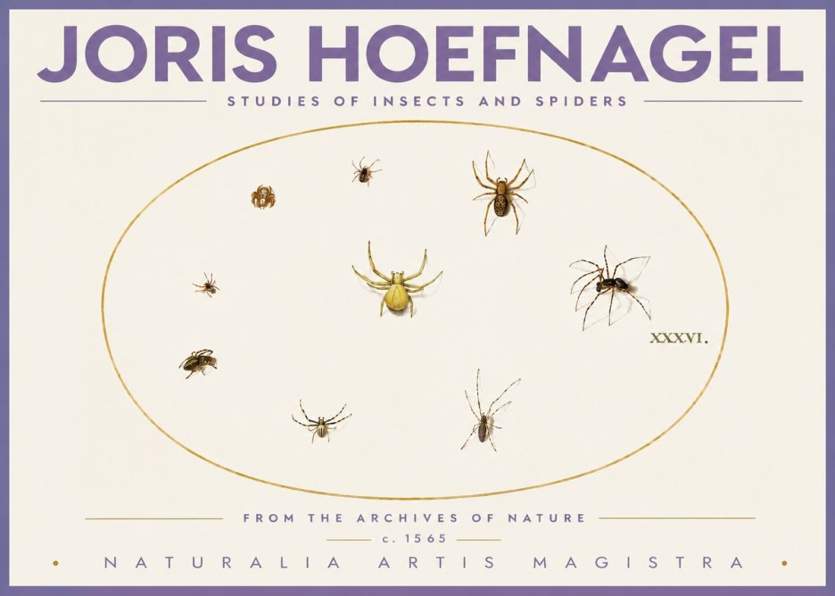Joris Hoefnagel Studies of Insects and Spiders No4 - Plakát