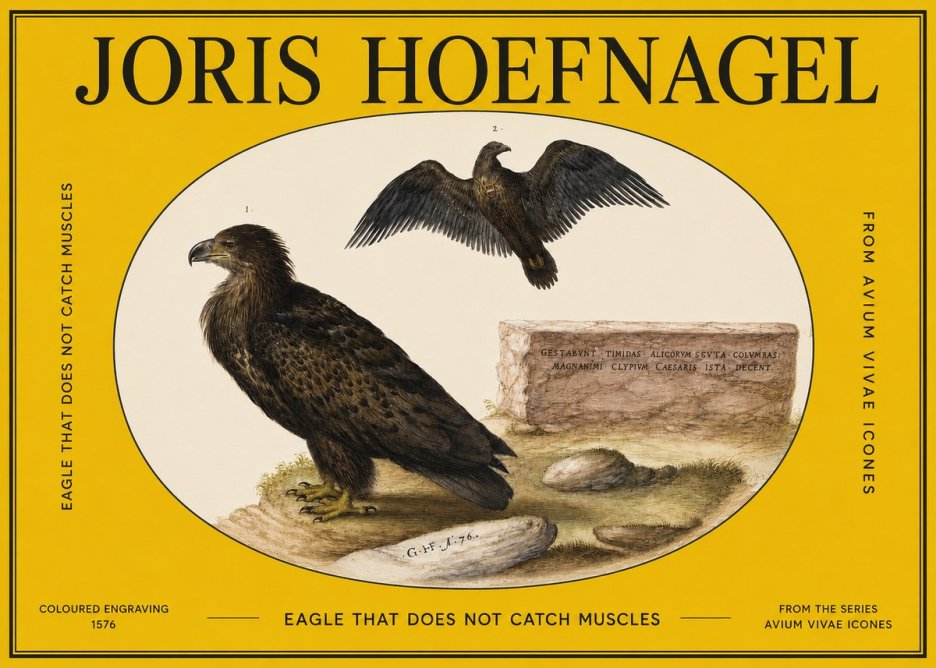 Joris Hoefnagel Eagle That Does Not Catch Muscles No2 - Plakát