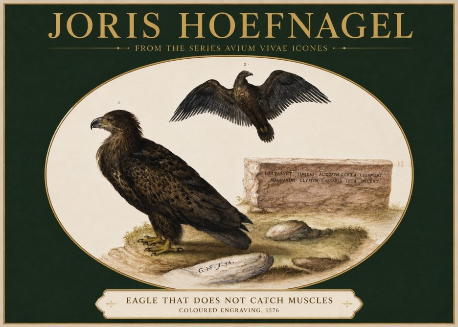 Joris Hoefnagel Eagle That Does Not Catch Muscles No3 - Plakát