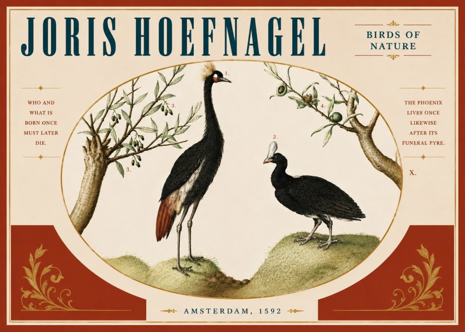Joris Hoefnagel Birds of Nature No4 - Plakát