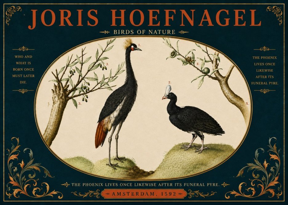 Joris Hoefnagel Birds of Nature No6 - Plakát