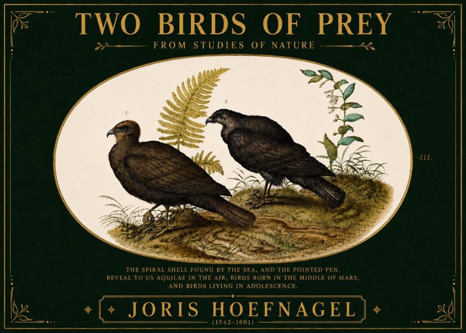 Joris Hoefnagel Two Birds of Prey - from Studies of Nature No6 - Plakát