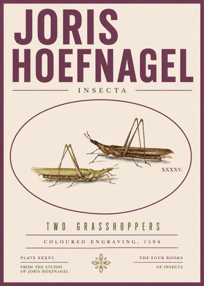 Joris Hoefnagel Two Grasshoppers No5 - Plakát