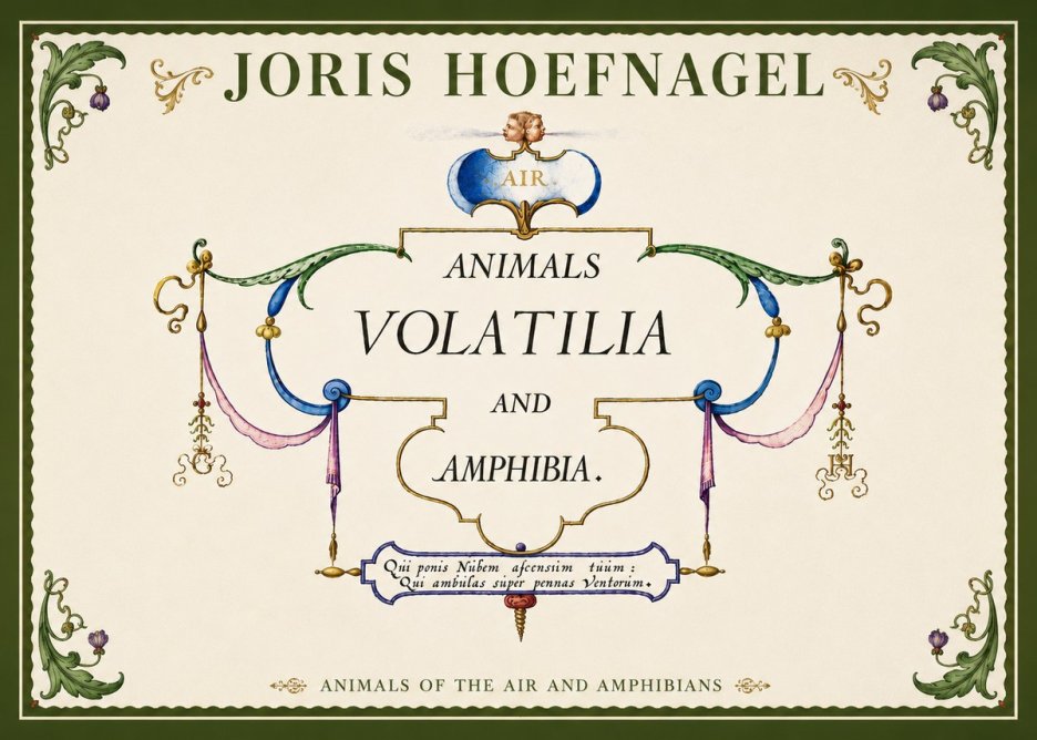 Joris Hoefnagel Animals Volatilia and Amphibia. No5 - Plakát