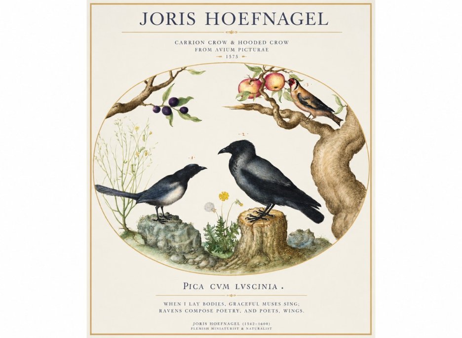 Joris Hoefnagel Carrion Crow & Hooded Crow No1 - Plakát