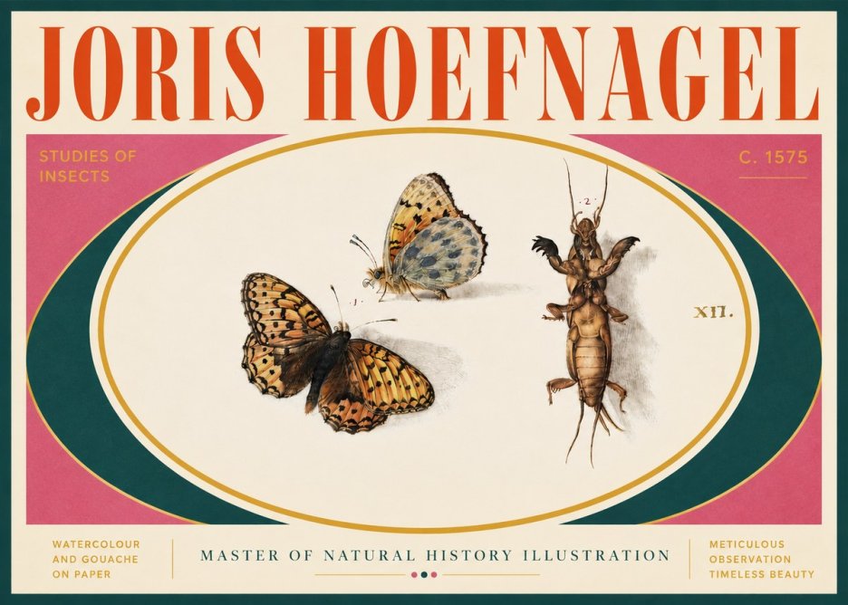 Joris Hoefnagel Studies of Insects Xii No4 - Plakát