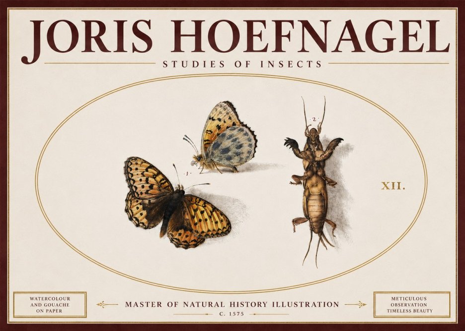 Joris Hoefnagel Studies of Insects Xii No5 - Plakát