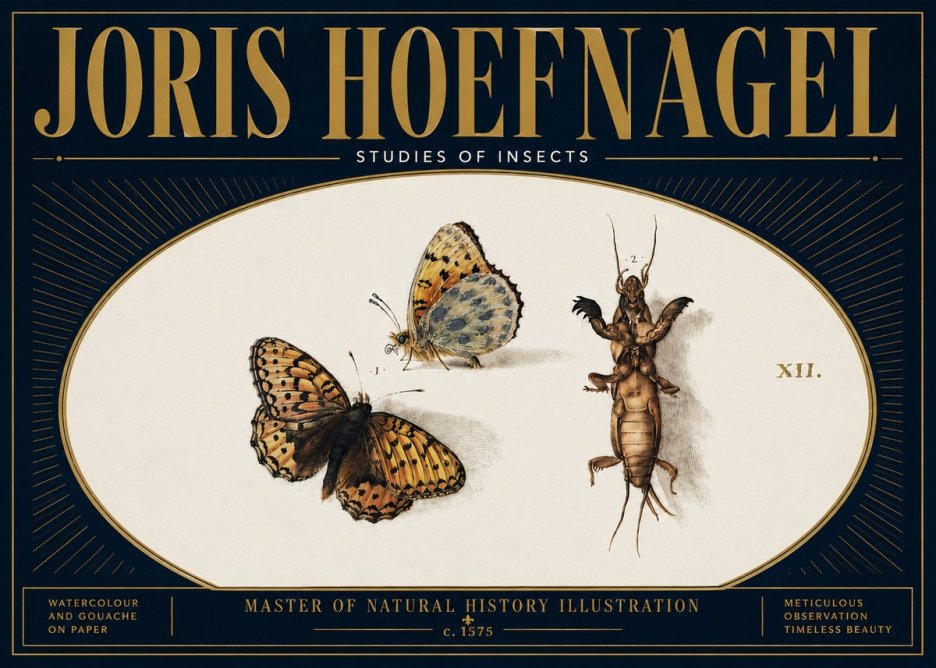 Joris Hoefnagel Studies of Insects Xii No6 - Plakát