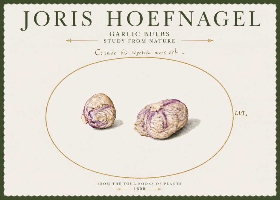 Joris Hoefnagel Garlic Bulbs Study from Nature No4 - Plakát
